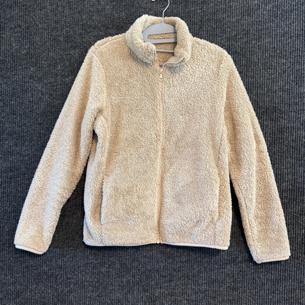 Uniqlo Beige Sherpa Fleece Teddy Zip Up Jacket M